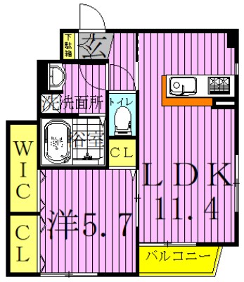 オーヴ流山 101号室 間取り