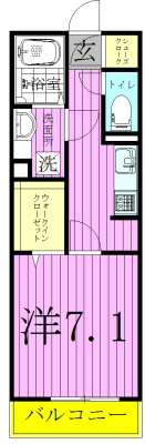 ポム・アール 206号室 間取り