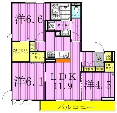 フォルトゥーナ 306号室 間取り