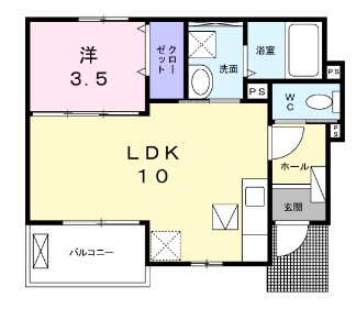プリムラⅠ 102号室 間取り