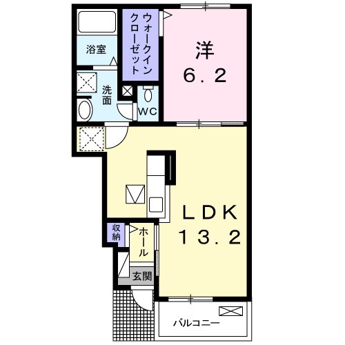 プリムラⅡ 102号室 間取り
