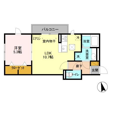 ＡＸＩＳ松戸 106号室 間取り
