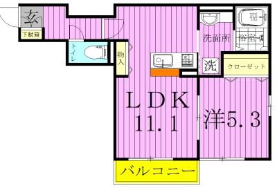 ＡＸＩＳ松戸 302号室 間取り