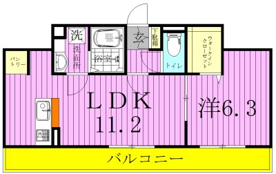 ＡＸＩＳ松戸 203号室 間取り
