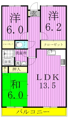 ロイヤルパレス天王台 402号室 間取り