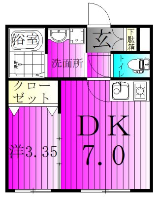 レーヴ 103号室 間取り