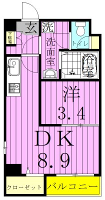 グラントレス松戸 301号室 間取り