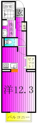 グリーンヒルⅡ 104号室 間取り