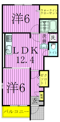 プランドールⅡ 103号室 間取り