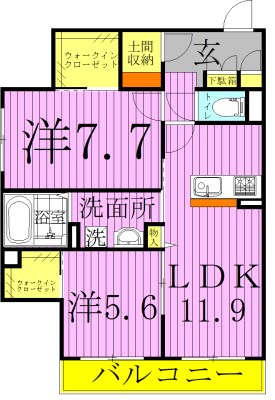 アイリスタ柏 205号室 間取り
