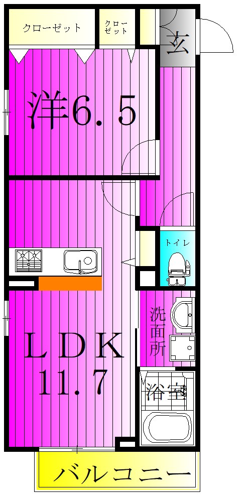アイリスタ柏 107号室 間取り
