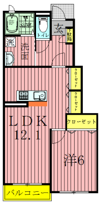 ドルチェ　ヴィータD  105号室 間取り