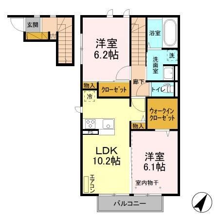 フジクレールB 202号室 間取り