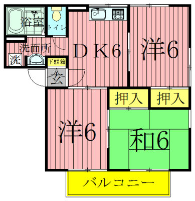 サングレース吉野 101号室 間取り