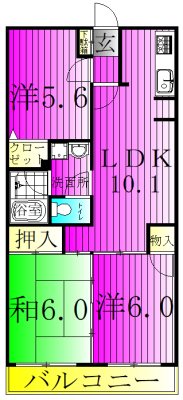 第３パールメゾン増田 203号室 間取り