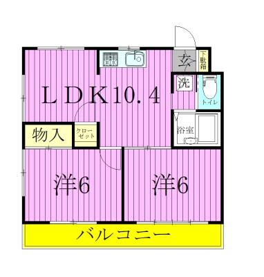 マロンヒルシティコーポ 103号室 間取り
