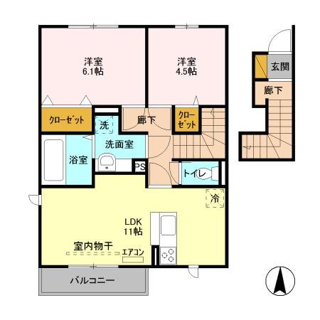 セジュールⅥ 203号室 間取り