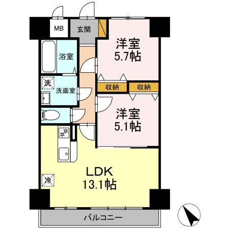 Ｋ・Ｍおおたかの森 505号室 間取り