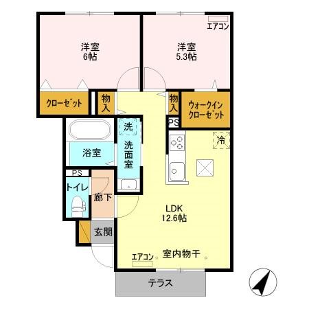 フォレヴィラージュ　A 102号室 間取り