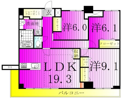 ジョイア 1003号室 間取り