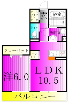 イデアーレ 103号室 間取り