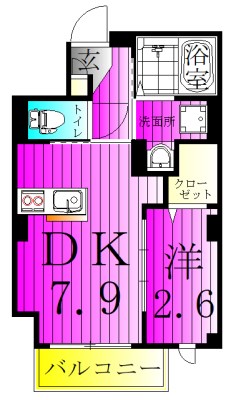 シティパーク松戸 205号室 間取り