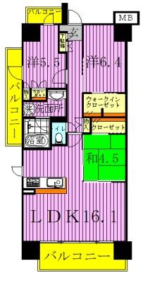 ファインシティ王子神谷リバー＆フォレスト 間取り図