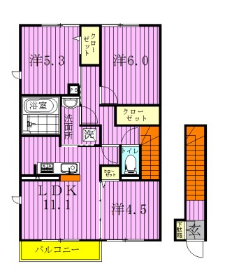 フォレヴィラージュB 201号室 間取り