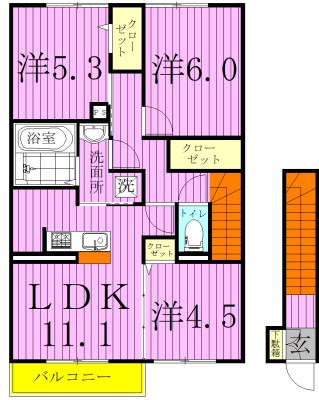 フォレヴィラージュB 202号室 間取り