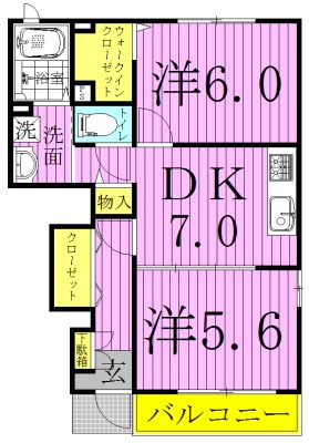 トゥーランドット5 101号室 間取り