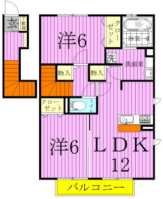 セジュールⅤ 201号室 間取り