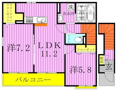 エスポワール3 201号室 間取り