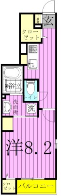 ゾンネⅡ 101号室 間取り