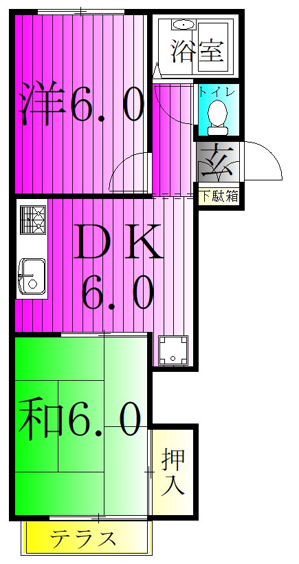 メゾンヤマリⅡ 205号室 間取り