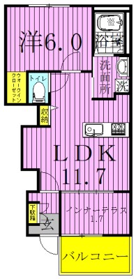 グランドゥール　エス 102号室 間取り