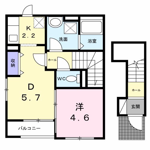 ローツェ松葉 201号室 間取り