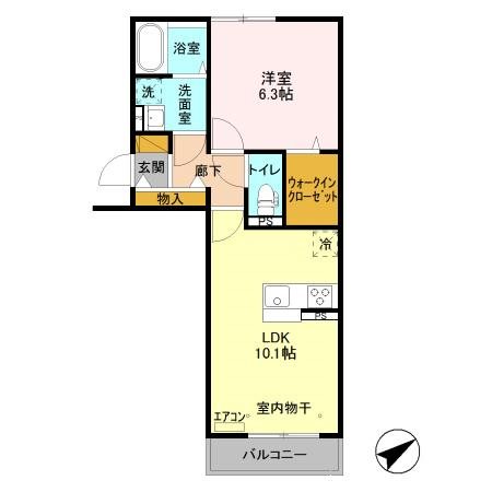 アステールピュールM 201号室 間取り