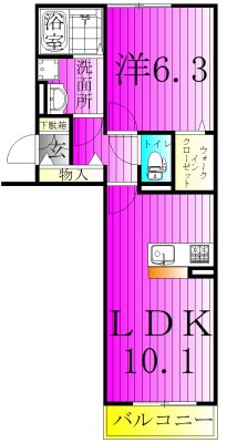アステールピュールM 201号室 間取り