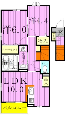 ゾンネ 204号室 間取り