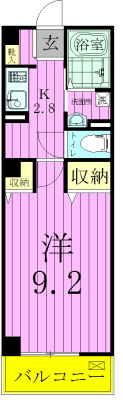 ル　シーズ 304号室 間取り