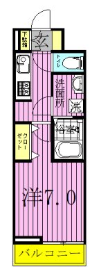 ルクール 202号室 間取り