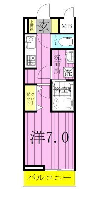 ルクール 206号室 間取り