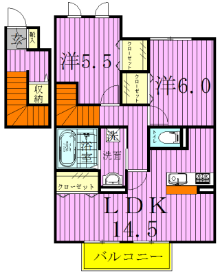 イーズフィールドＢ 206号室 間取り