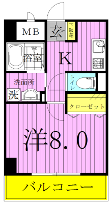 アルバ南柏 606号室 間取り