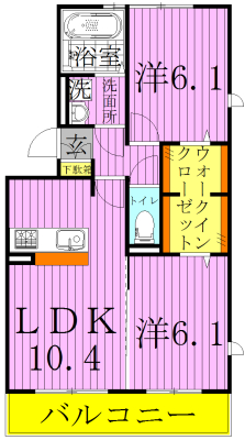 コンフォルト 105号室 間取り