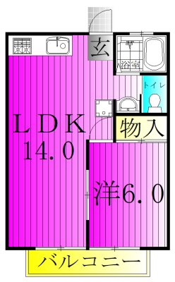 小倉台コーポ 103号室 間取り