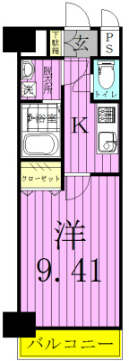 ＧＲＡＮＤ　ＲＩＳＥ　住居 303号室 間取り