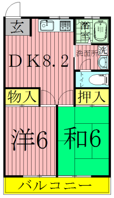 サンドゥエル北柏 106号室 間取り