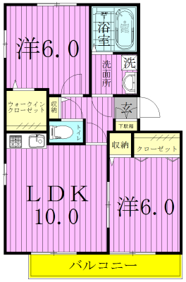 グラン・ヴェルジェⅢ 103号室 間取り
