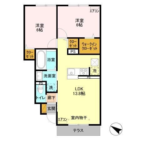 フォレヴィラージュB 102号室 間取り